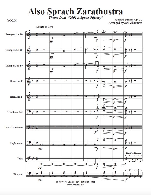 Also Sprach Zarathustra for Brass Ensemble 2001 A Space Odyssey
