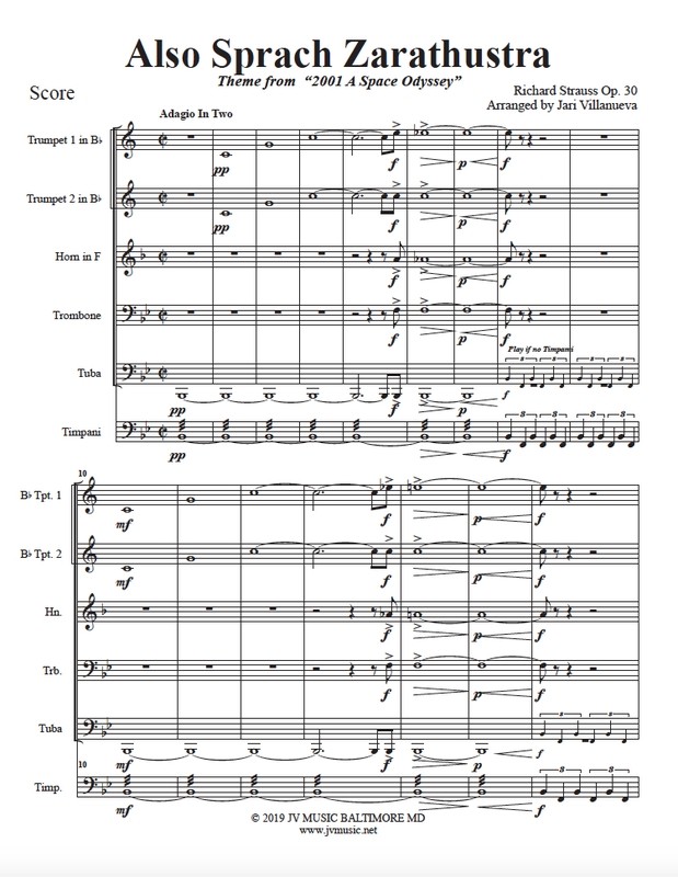 Also Sprach Zarathustra for Brass Quintet