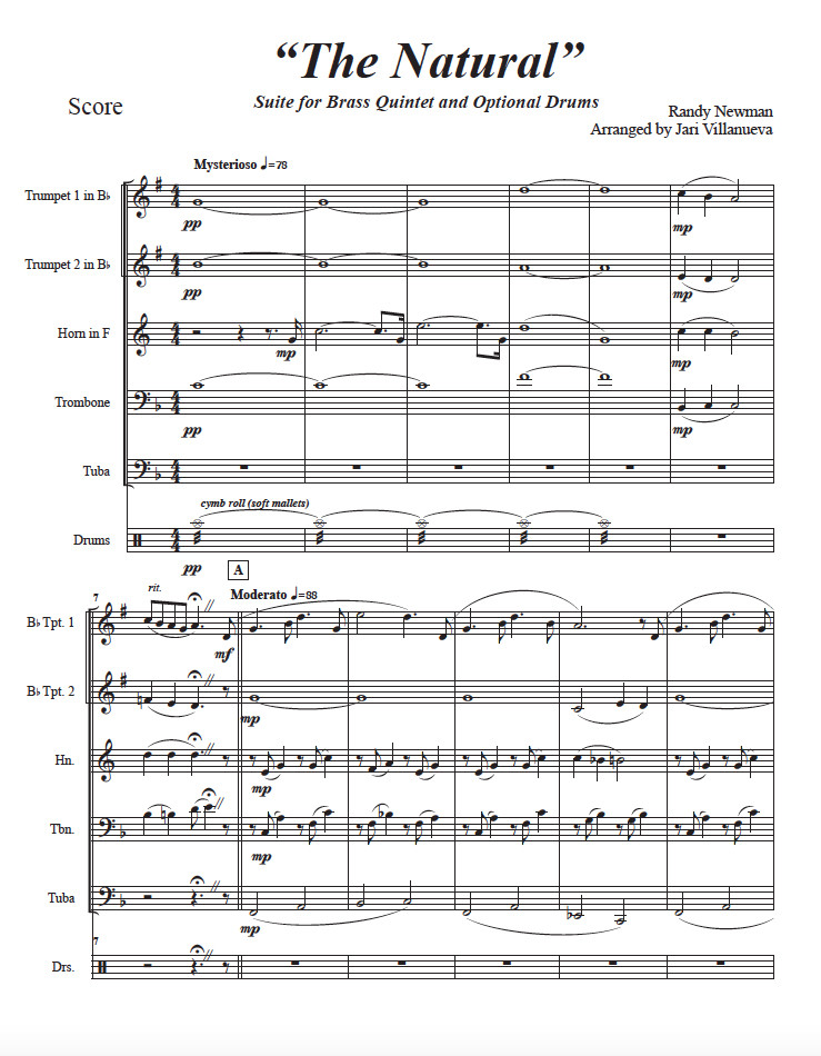 The Natural Suite for Brass Quintet and optional drums