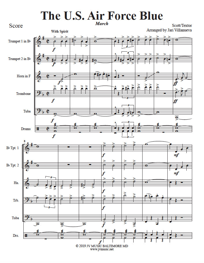 The US Air Force Blue for Brass Quintet