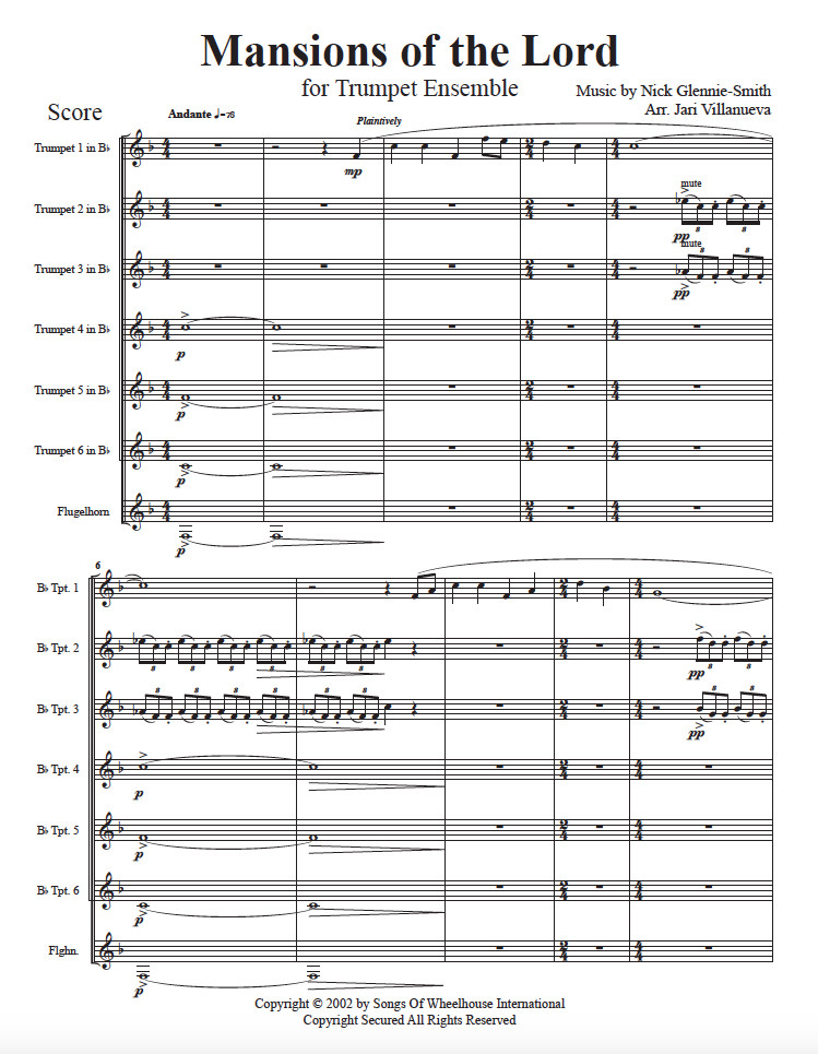 Mansions of the Lord for Trumpet Ensemble