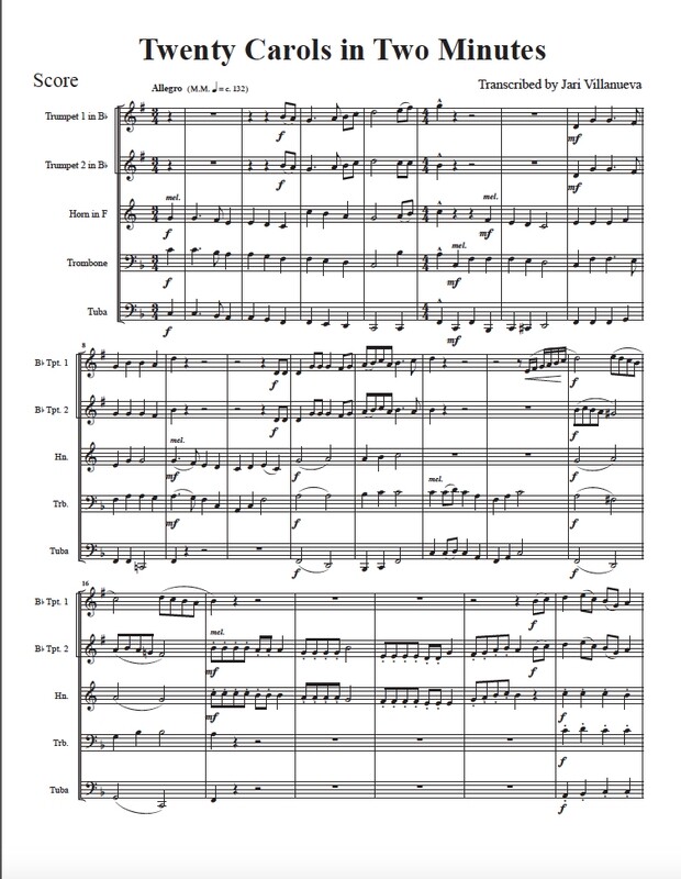 Twenty Carols in Two Minutes