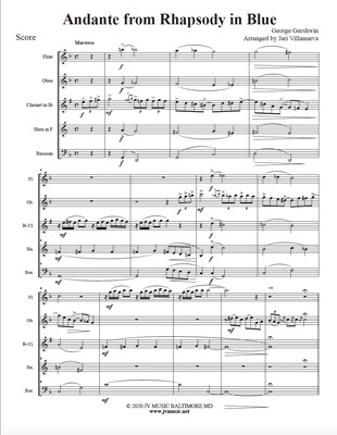 Andante from Rhapsody In Blue Woodwind Quintet