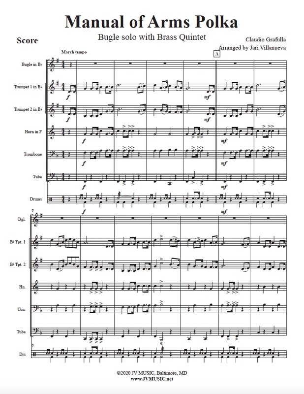 Manual of Arms Polka for Bugle with Brass Quintet