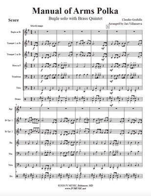 Manual of Arms Polka for Bugle with Brass Quintet