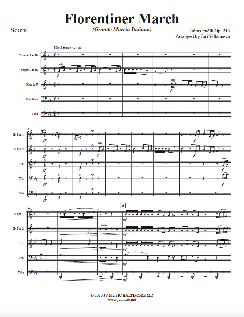 Florentiner March for Brass Quintet
