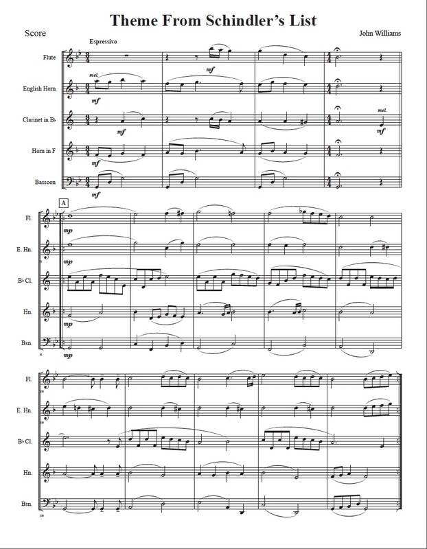 Theme from Schindler's List ​for Woodwind Quintet