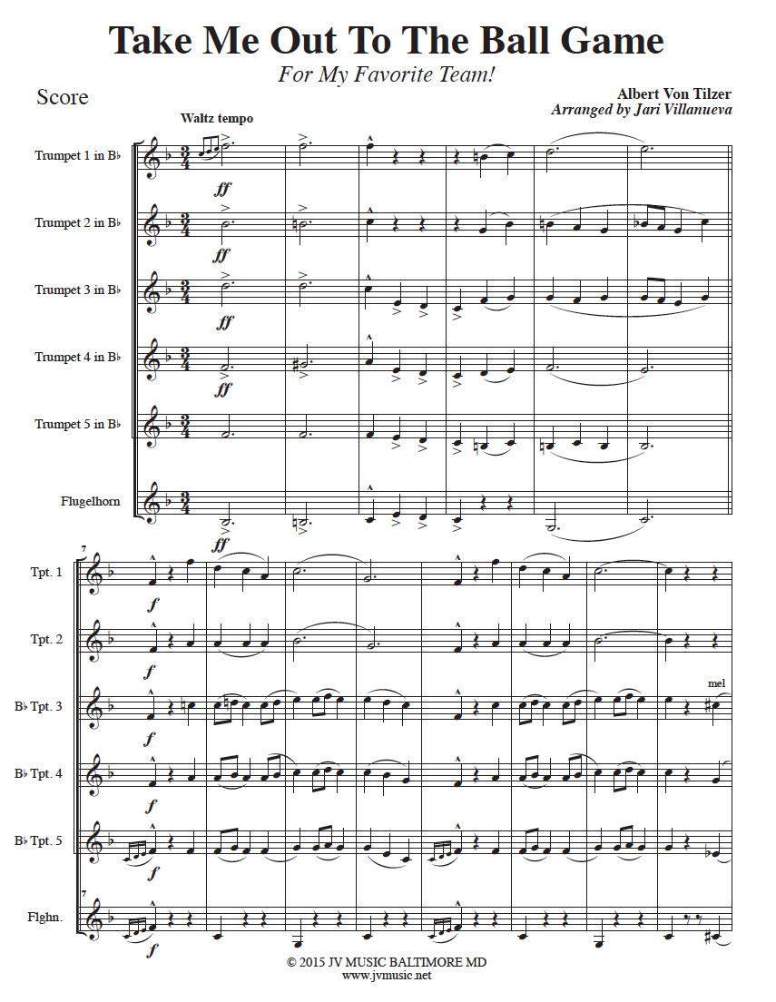 Take Me Out To The Ballgame for Trumpet Ensemble