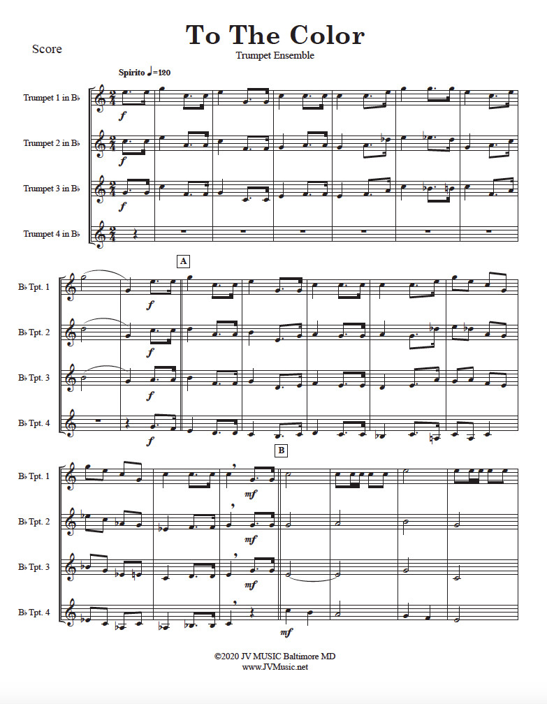 ​To The Color for Trumpet Ensemble​ or Choir