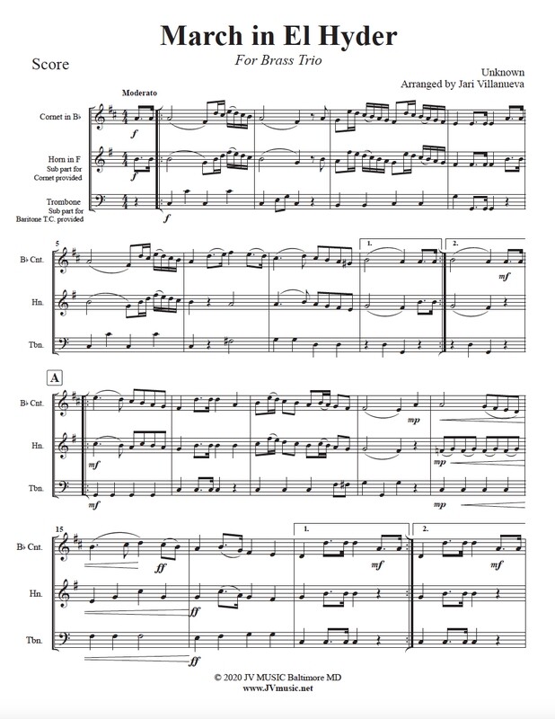 March in El Hyder for Brass Trio
