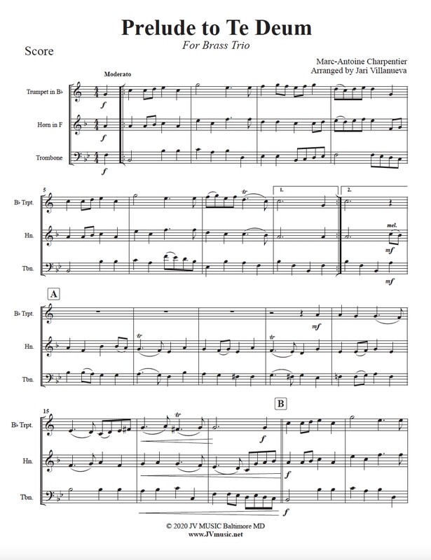 Prelude to Te Deum for Brass Trio