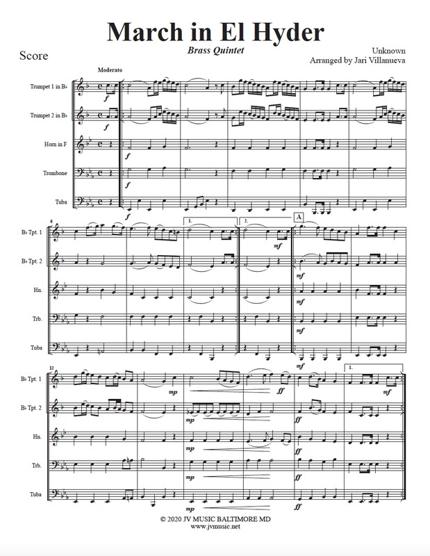 March in El Hyder for Brass Quintet
