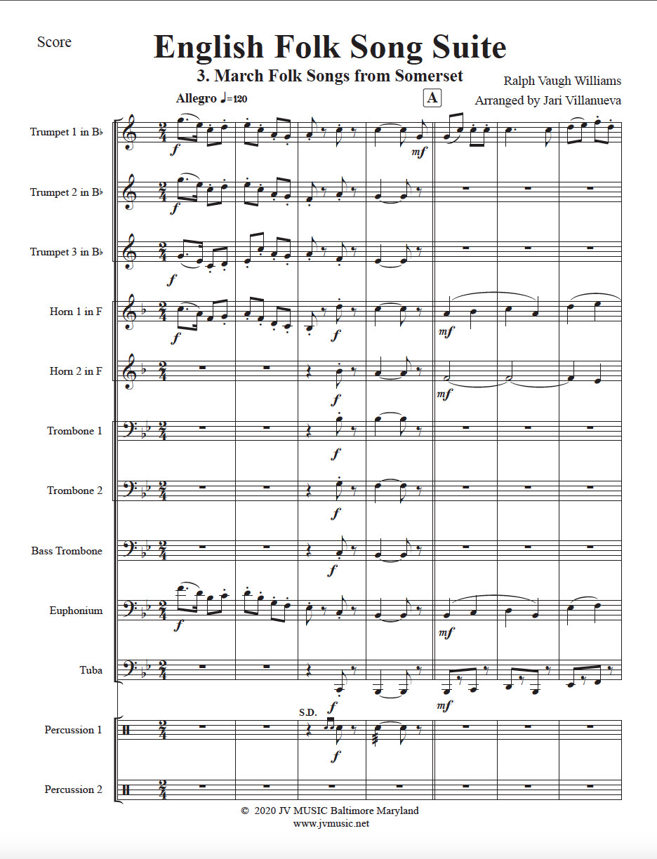 English Folk Song Suite for Brass Ensemble MOVEMENT 3