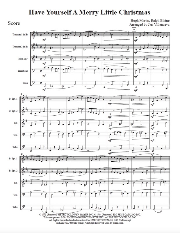 Have Yourself A Merry Little Christmas for Brass Quintet
