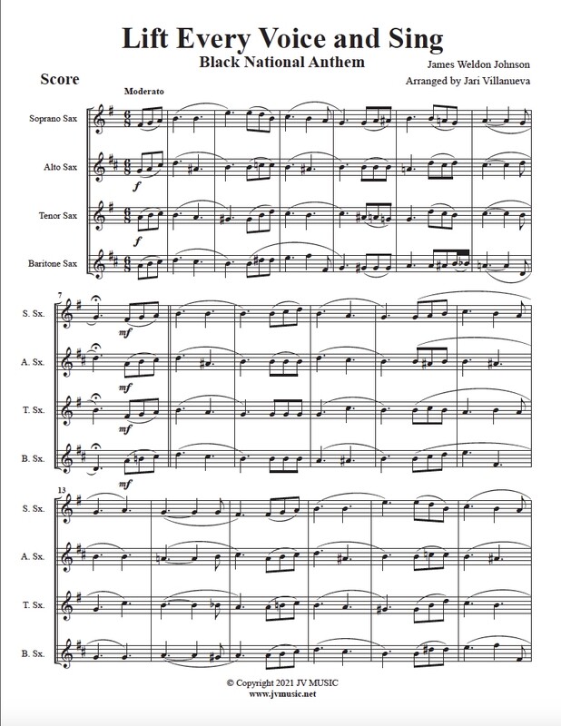 Lift Every Voice and Sing for Saxophone Quartet
