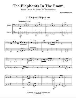 The Elephants in the Room 7 Duets for Bass Clef Instruments