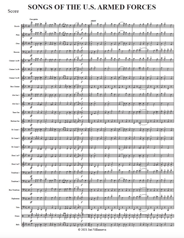 Songs of the US Armed Forces Mixed Ensemble Marching Band Formatted