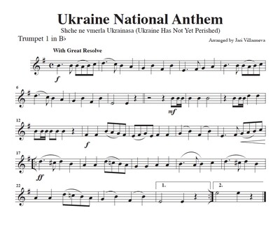 Ukraine National Anthem for Brass Quintet