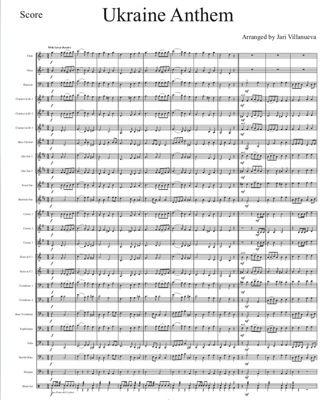 Ukraine National Anthem for Concert Band