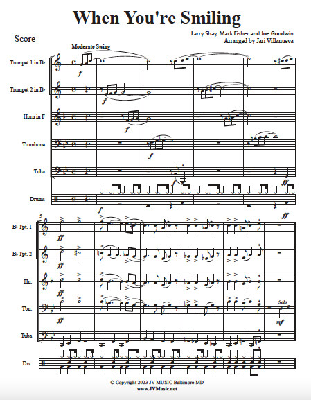 When You&#39;re Smiling for Brass Quintet