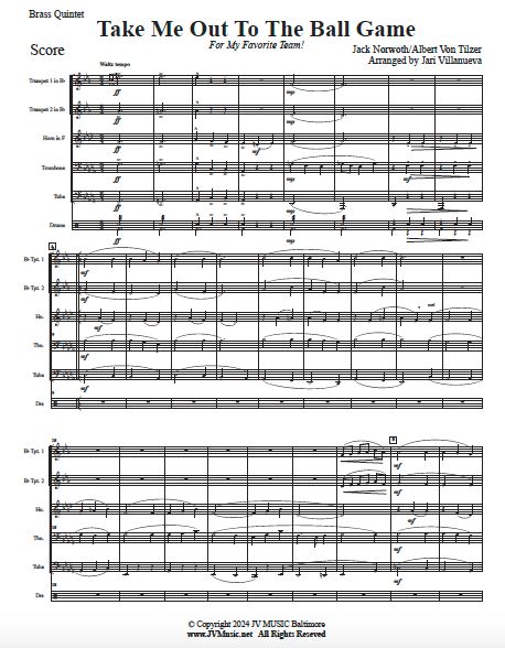 Take Me Out To The Ball Game for Brass Quintet
