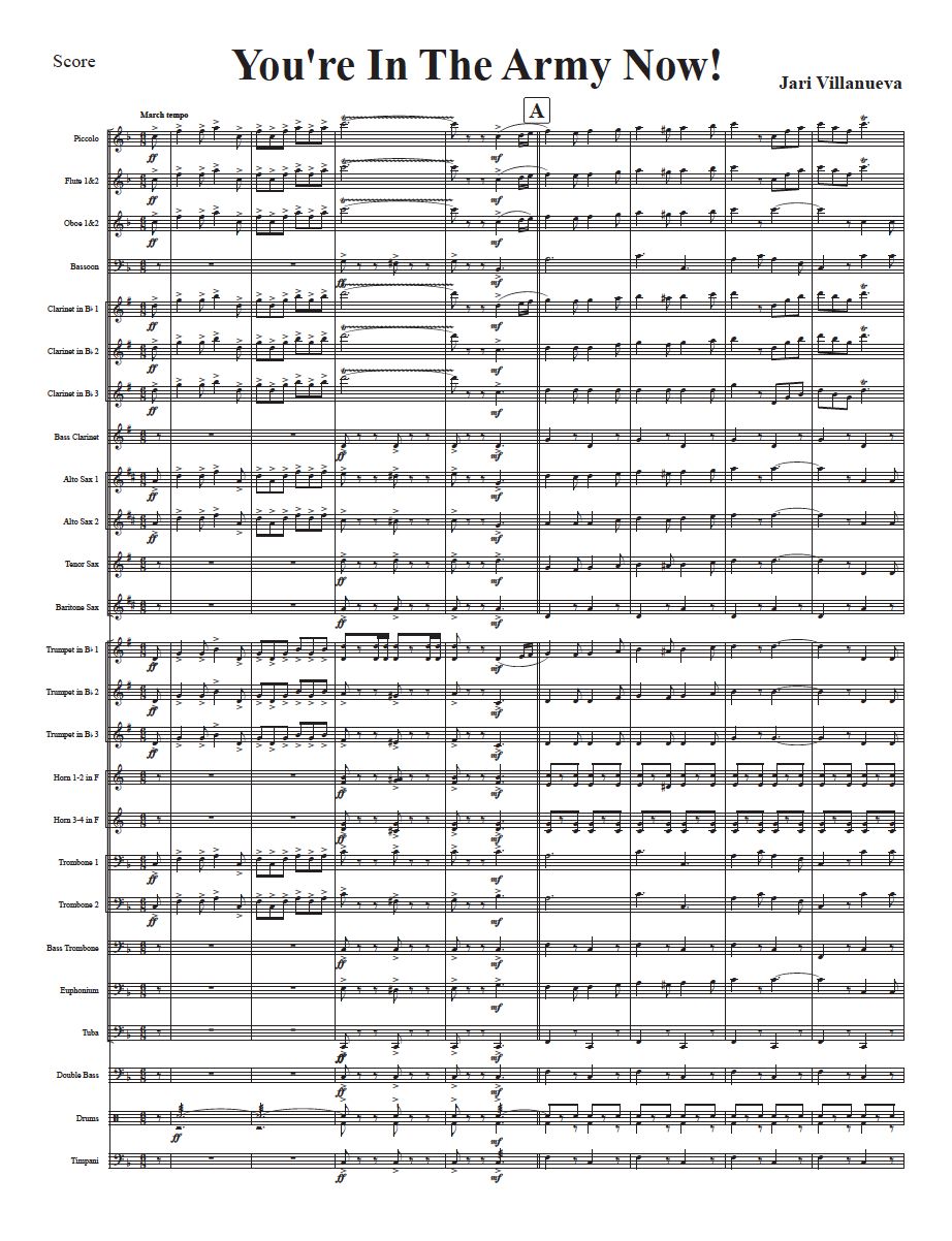 You&#39;re In The Army Now! For Concert Band