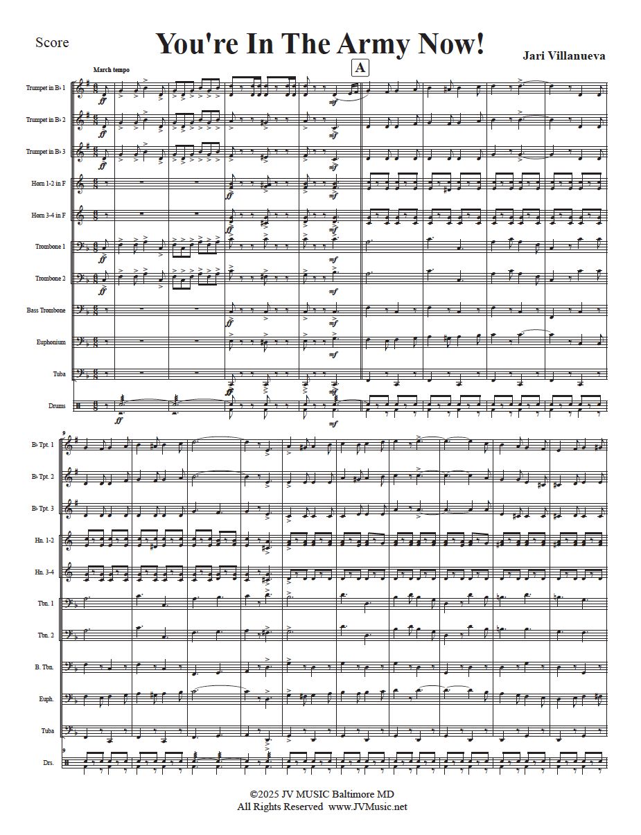 You're In The Army Now! For Brass Ensemble