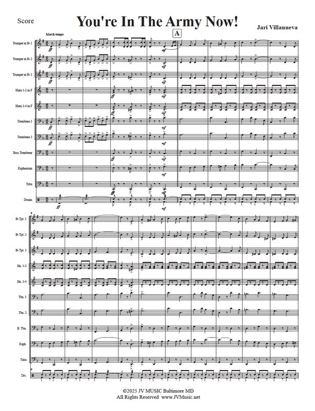You're In The Army Now! For Brass Ensemble