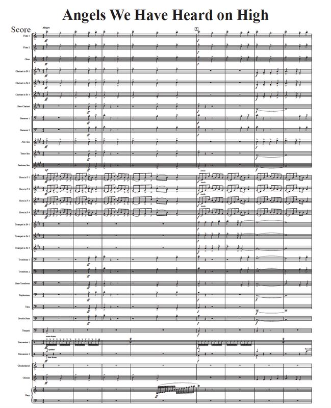 Angels We Have Heard on High For Concert Band