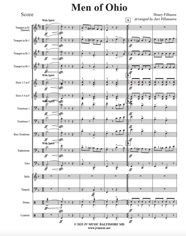 Men of Ohio for Brass Ensemble Henry Fillmore