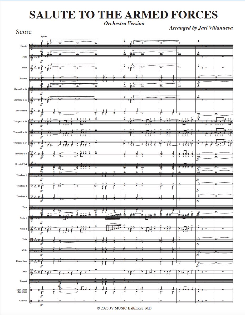 Salute to the Armed Forces for Orchestra  (Updated with Space Force)