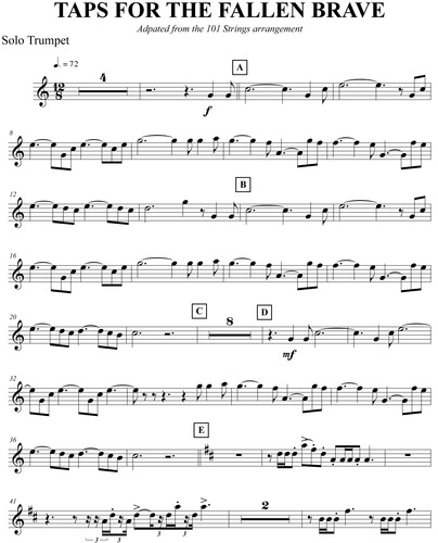 Taps for the Fallen Brave-Music minus the soloist