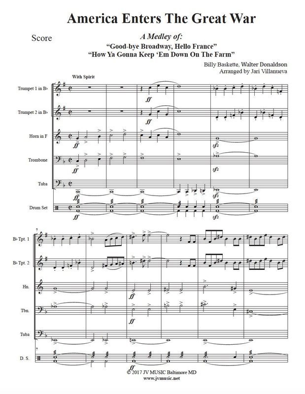 America Enters The Great War for Brass Quintet