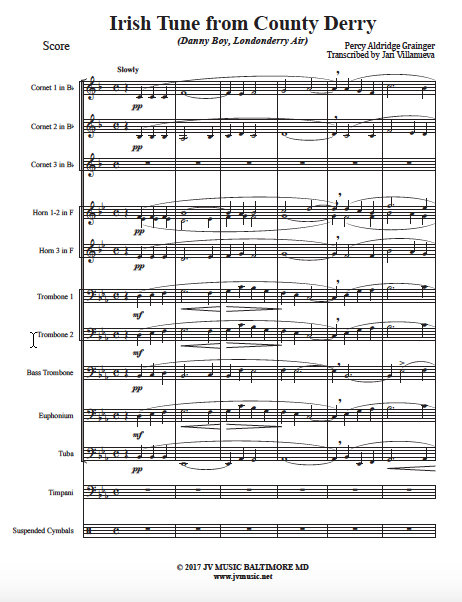 Irish Tune from County Derry for Brass Ensemble