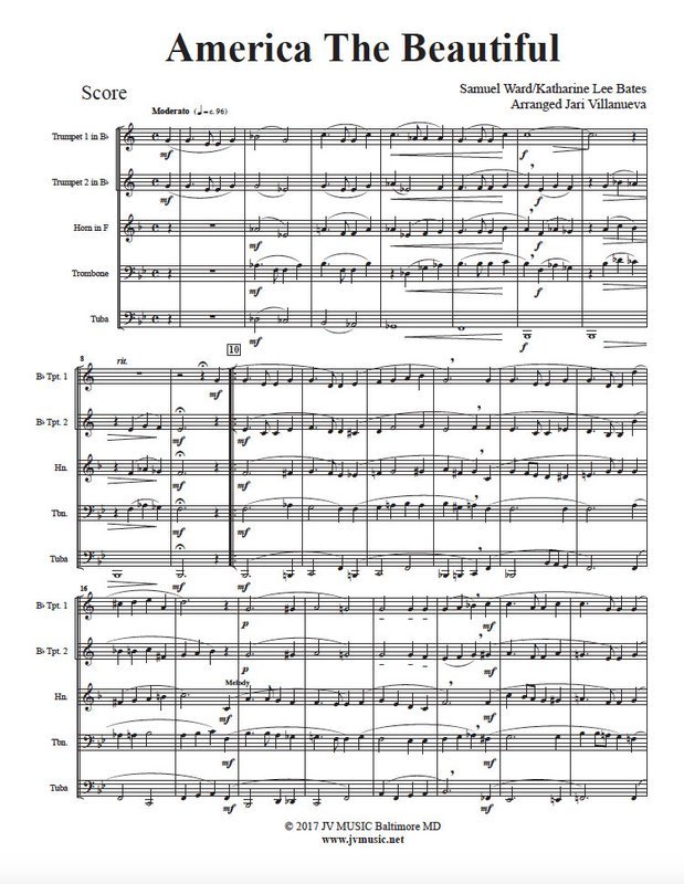 America The Beautiful (Chorale Version) for Brass Quintet