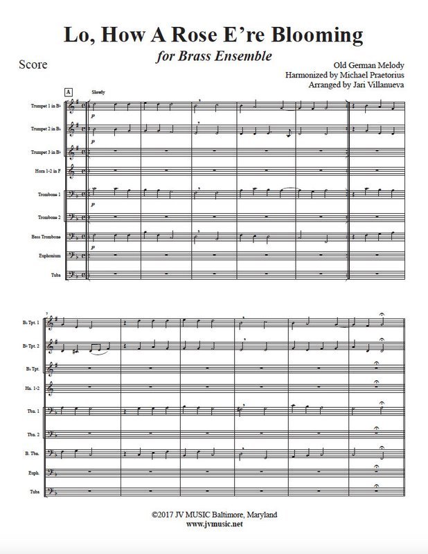 ​Lo How  A Rose E're Blooming for Brass Ensemble