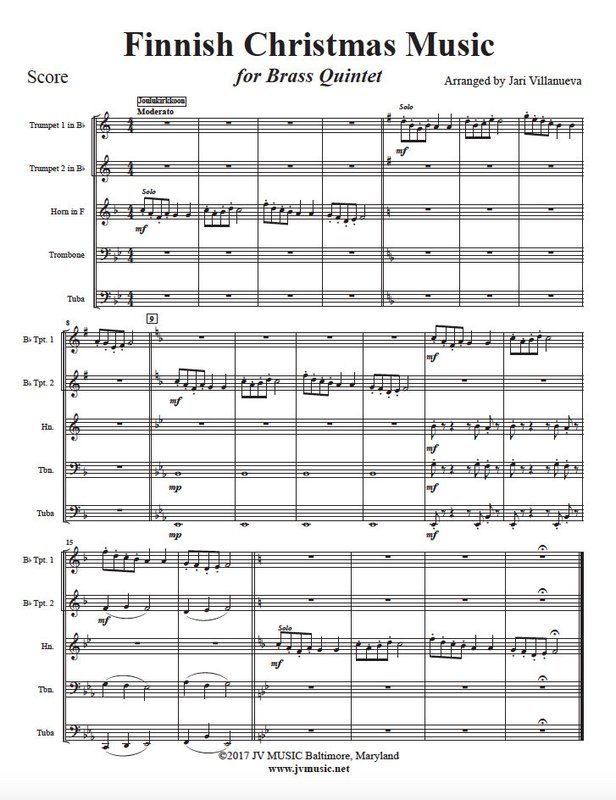 Finnish Christmas Music For Brass Quintet