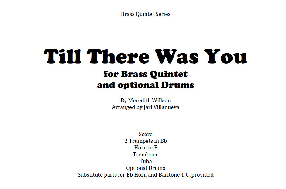 Till There Was You for Brass Quintet