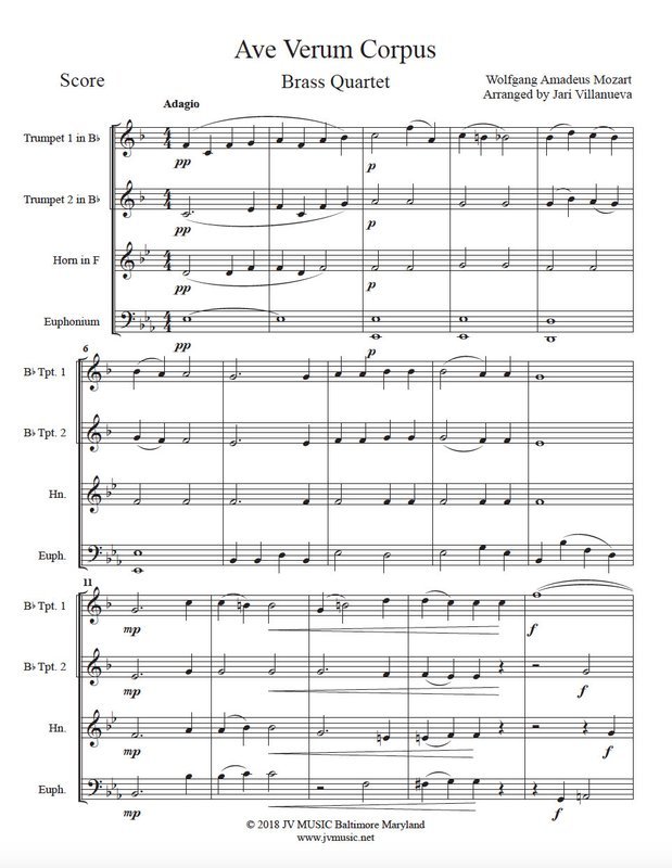 Ave Verum for Brass Quartet