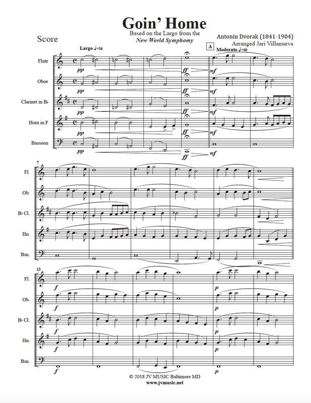Goin' Home for Woodwind Quintet