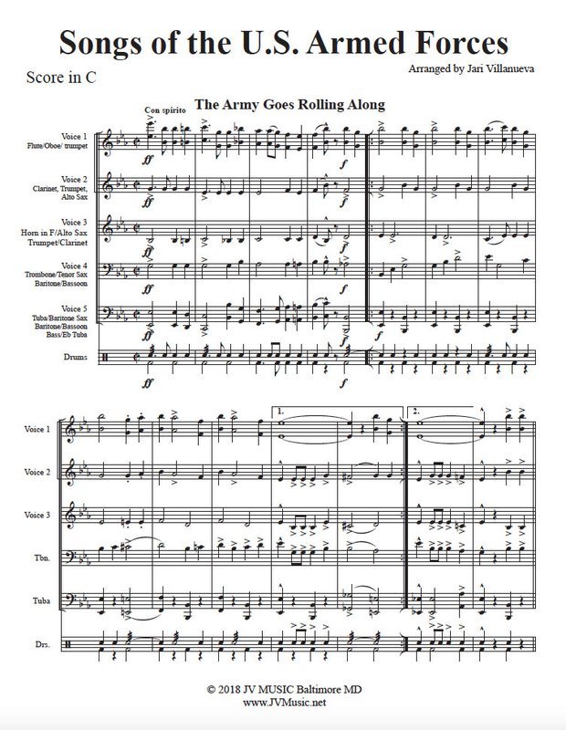 Songs of the US Armed Forces for Mixed Ensemble