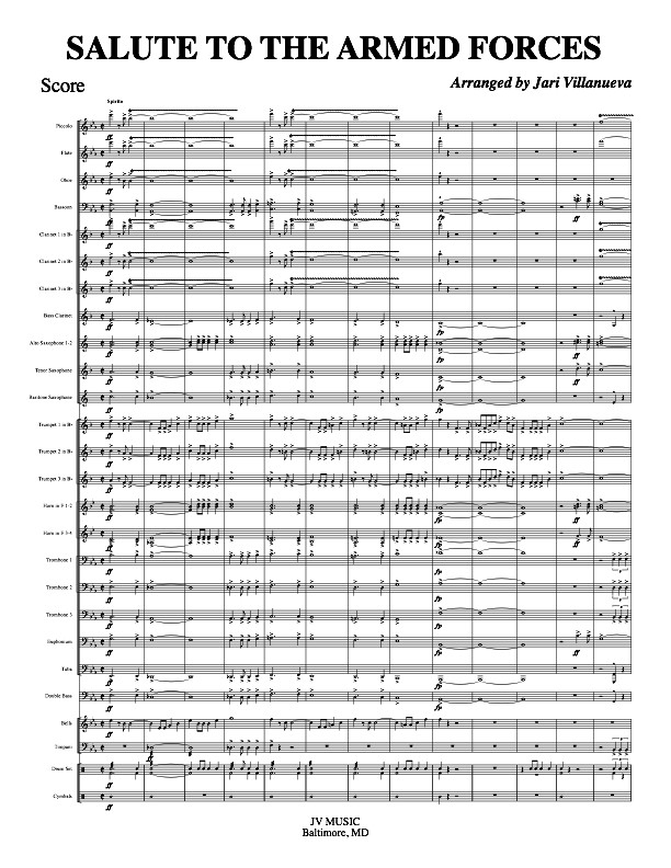 Salute to the Armed Forces for Concert Band (Updated with Space Force)