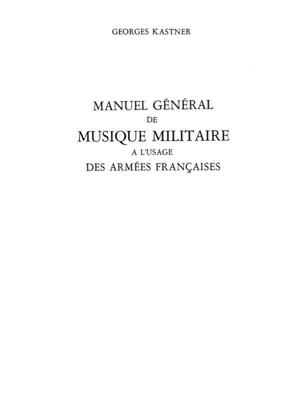 General Manual of Military Music Georges Kastner 1848