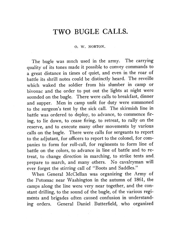 Two Bugle Calls by Oliver Willcox Norton-Download Scan