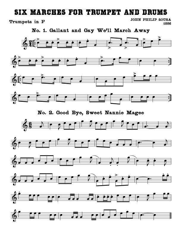 Six Marches for Trumpet by Sousa