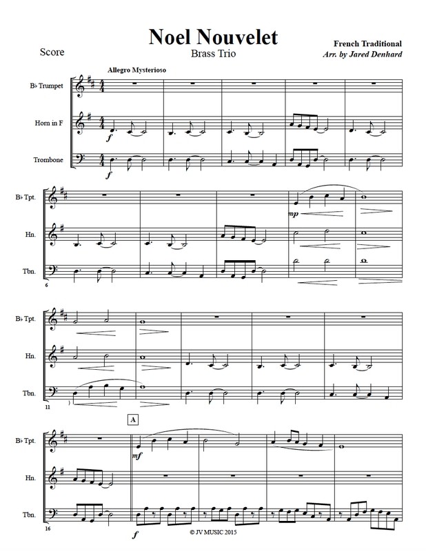 Noel Nouvelet for Brass Trio