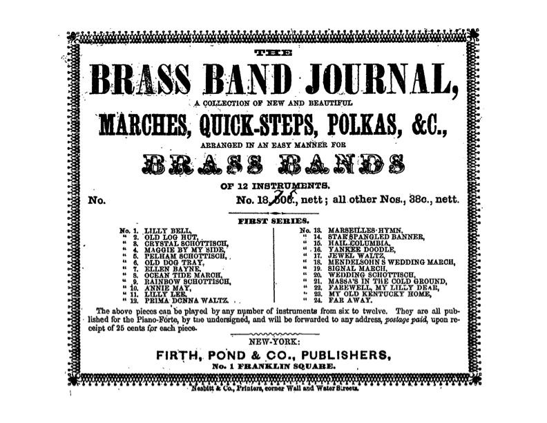 Brass Band Journal 23 pieces for Brass Band Published in 1853