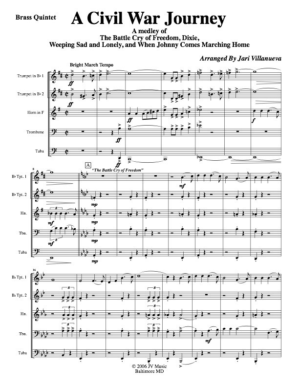 A Civil War Journey for Brass Quintet