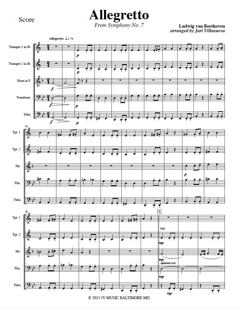 Allegretto from Symphony No 7 by Beethoven