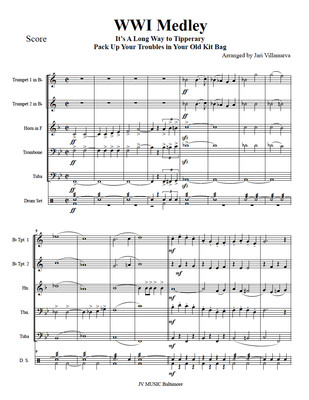 World War I (WWI) Medley for Brass Quintet